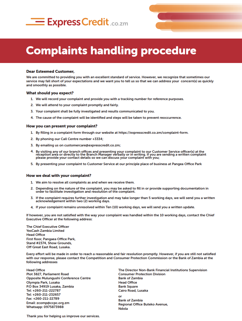 Complaints Handling Procedure